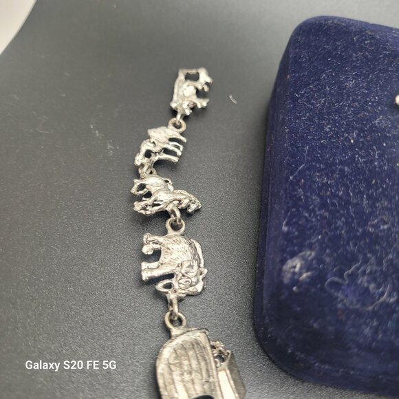 VTG 1995 BERGDORF GOODMAN Silver Noah's Ark Necklace, Bracelet and Earring Set - Picture 7 of 16